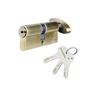 BonKaso Mortise Handle Lock (Antique Brass Finish, 3 Keys)