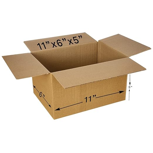 bonkaso 3 ply brown corrugated packaging packaging box size:11x6x5 inch, pack of 10