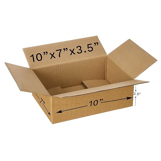 bonkaso 3 ply brown corrugated packaging packaging box size:10x7x3.5 inch, pack of 10