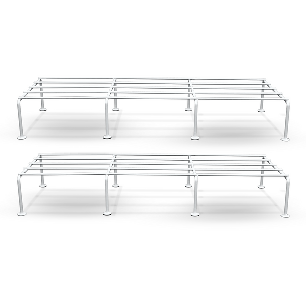 BonKaso Premium Rectangular Anti-Rust Metal Plant Stand Set - Stylish White Stands for Indoor, Outdoor, and Balcony Use