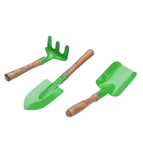 BonKaso Metal Gardening Tools (Green, Set of 3)