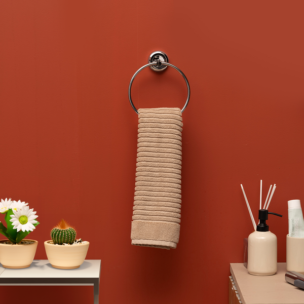 BonKaso FL-02 Stainless Steel Towel Ring for Bathroom/Wash Basin/Napkin-Towel Hanger (Chrome Finish)