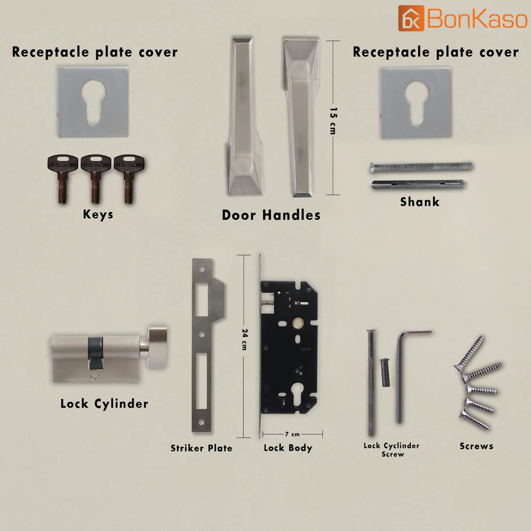 BonKaso 1294 Premium Zinc Heavy Duty Safe And Secure Mortise Main Door ...