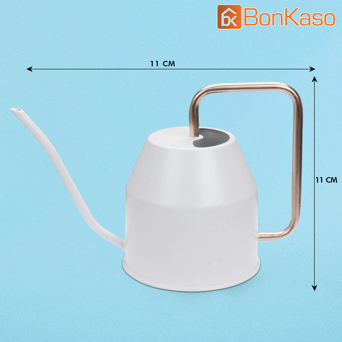 BonKaso 1 Litre Metal Watering Can Pot (Green)