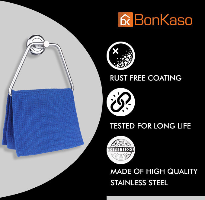 BonKaso FL-02 Towel Holder for Wash Basin Bathroom (Chrome Finish)