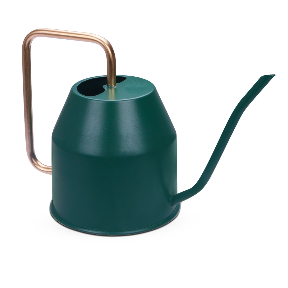 BonKaso 1 Litre Metal Watering Can Pot (Green)