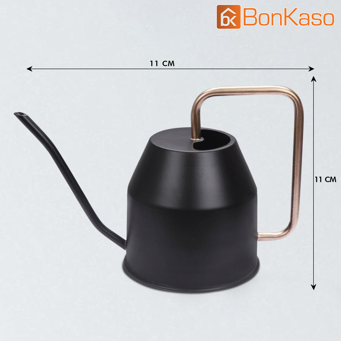 BonKaso 1 Litre Metal Watering Can Pot (Green)