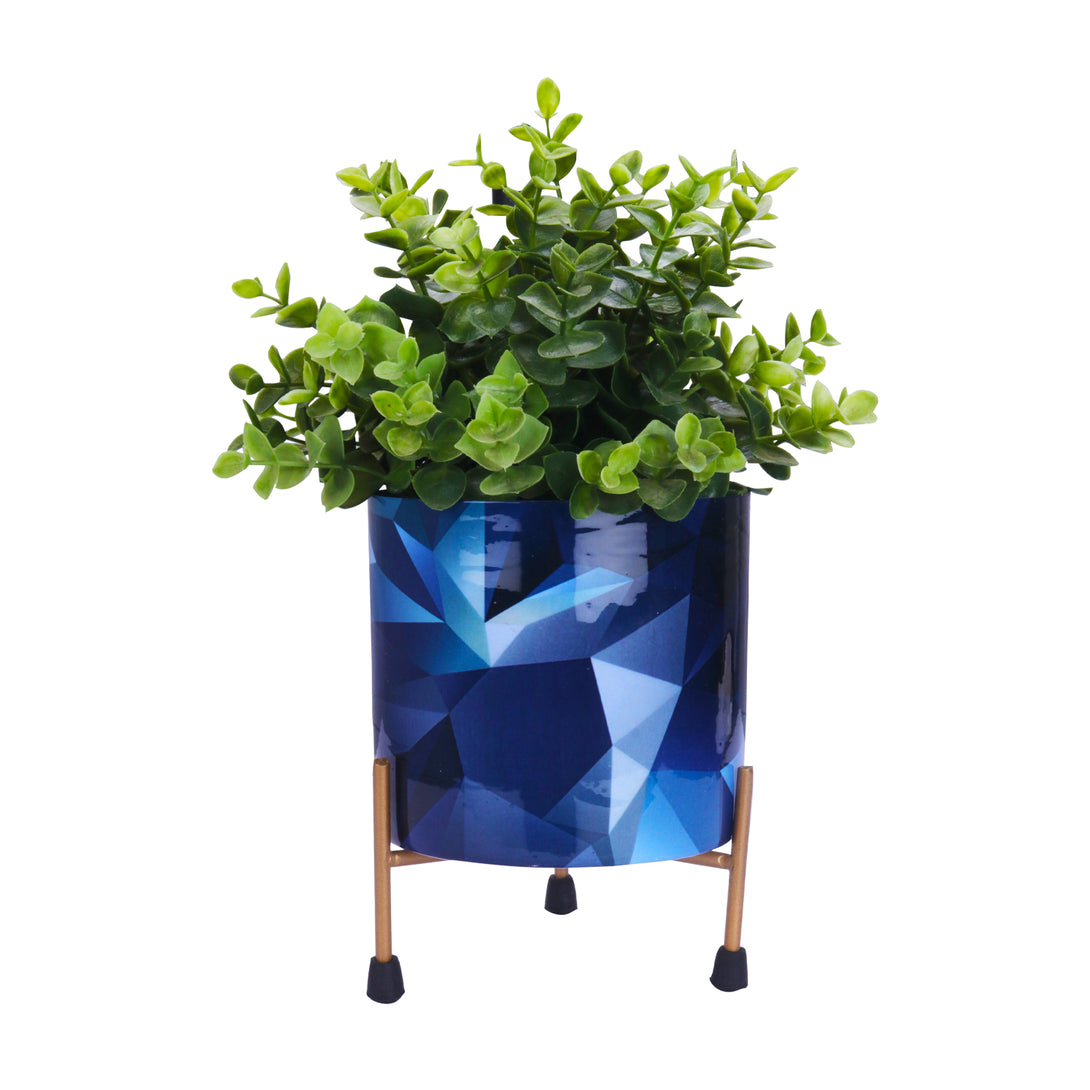 BonKaso Metal Pot (Tri Stand, Blue, 12×12 cm)