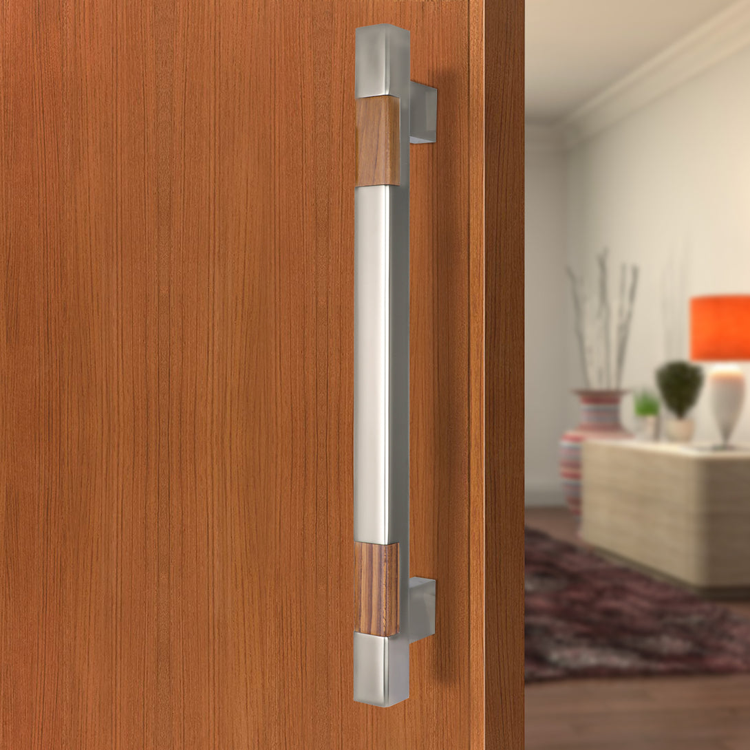 BonKaso FDH-6SF Door Handle in Aluminum Push Pull (Satin, Set-1)