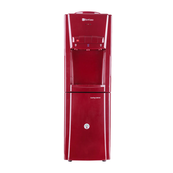 BonKaso Blueprint Hot & Cold Water Dispenser 21C Top Loading With Refrigerator MAROON