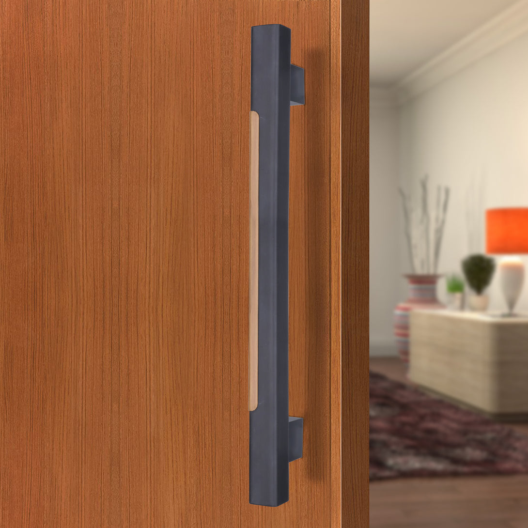 BonKaso FDH-5SF Door Handle in Aluminum Push Pull (Satin, Set-1)