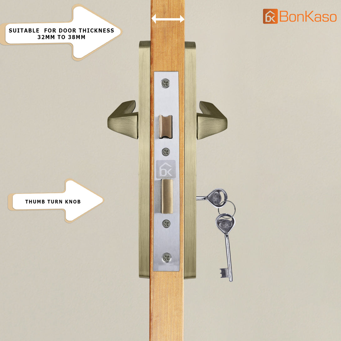 BonKaso KYGMC-1 Mortise Door Lock with Door Handle Set