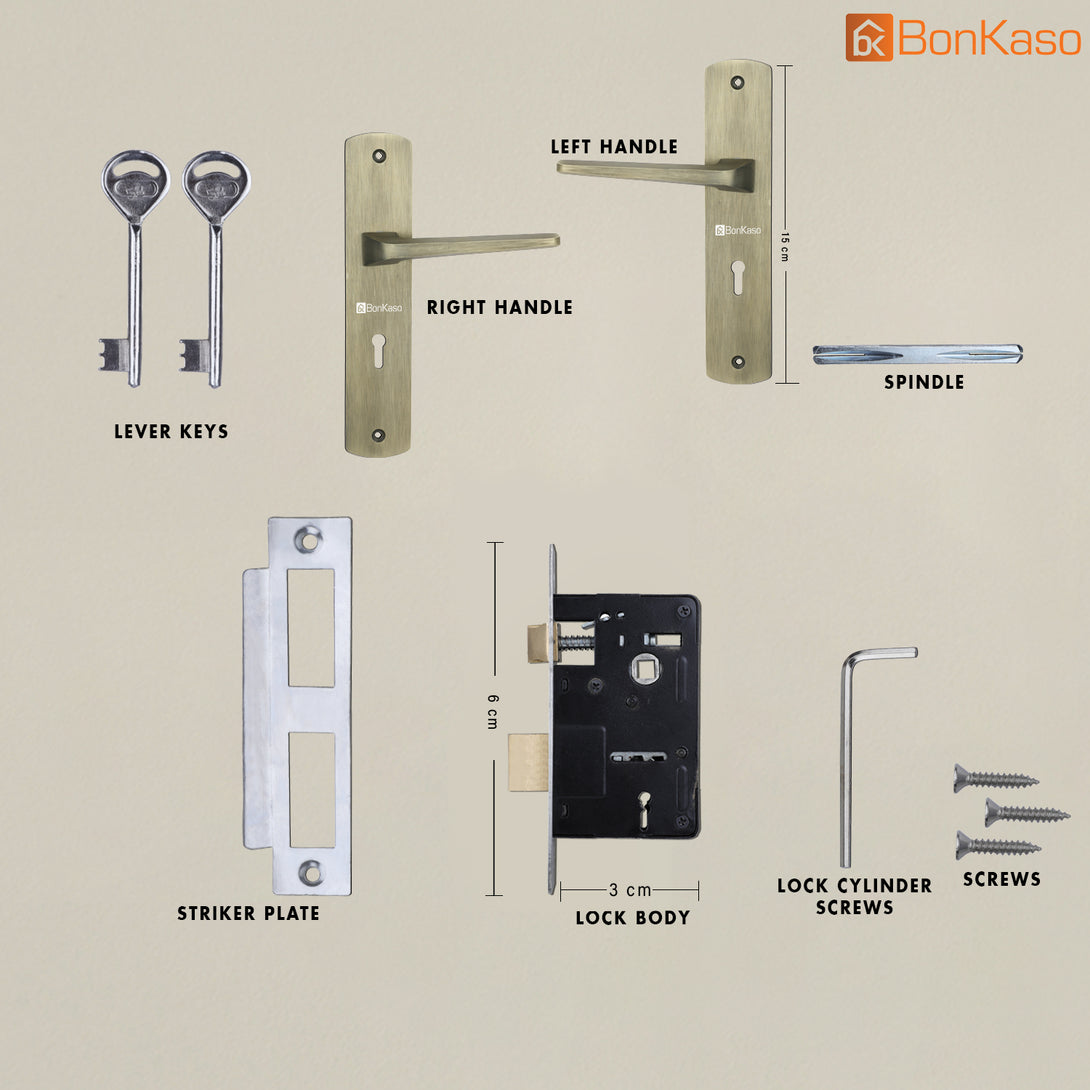 BonKaso KYGMC-1 Mortise Door Lock with Door Handle Set